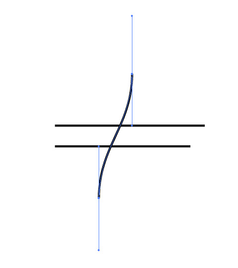 曲線のパスを描く