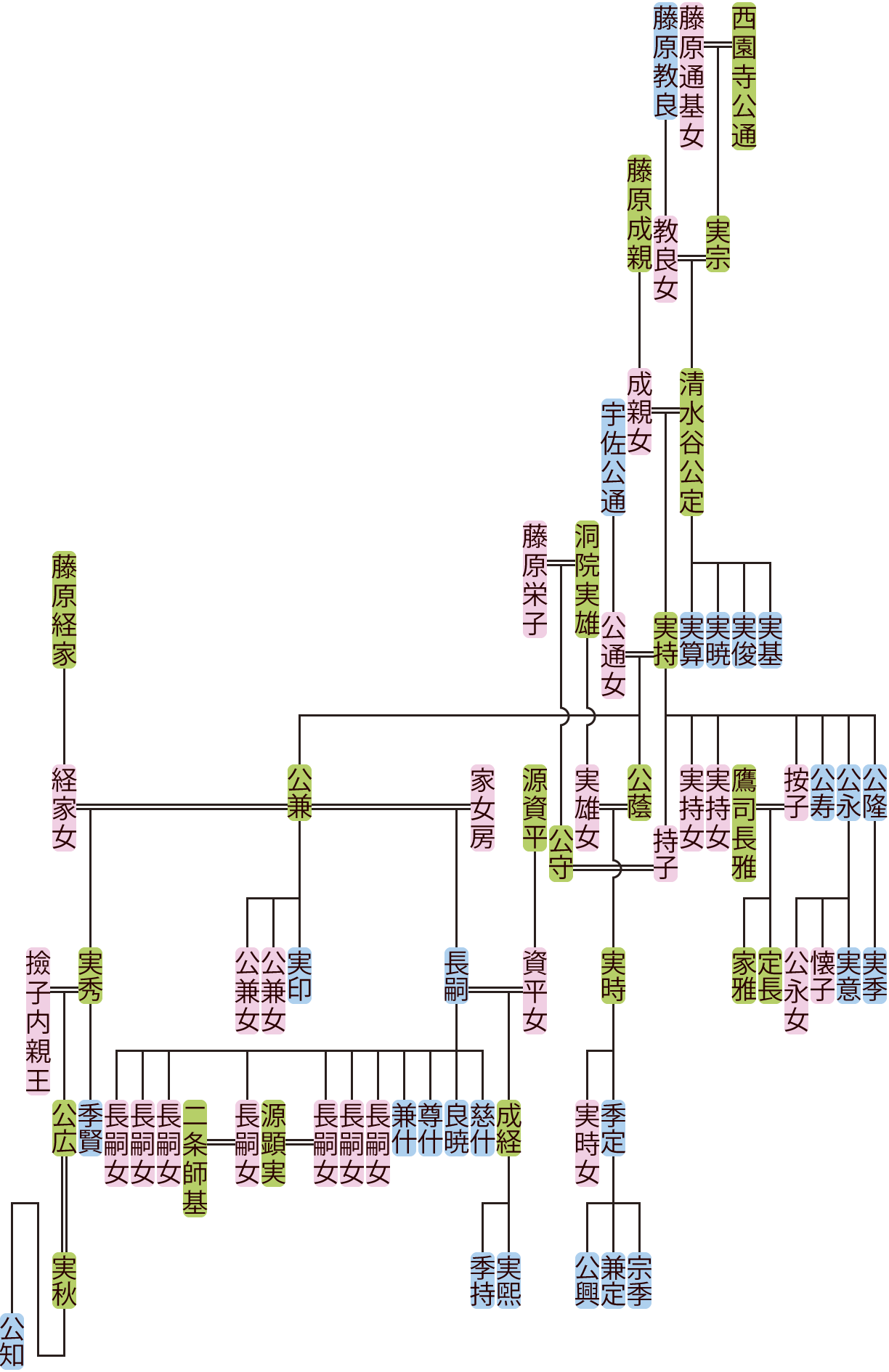 清水谷公定の系図