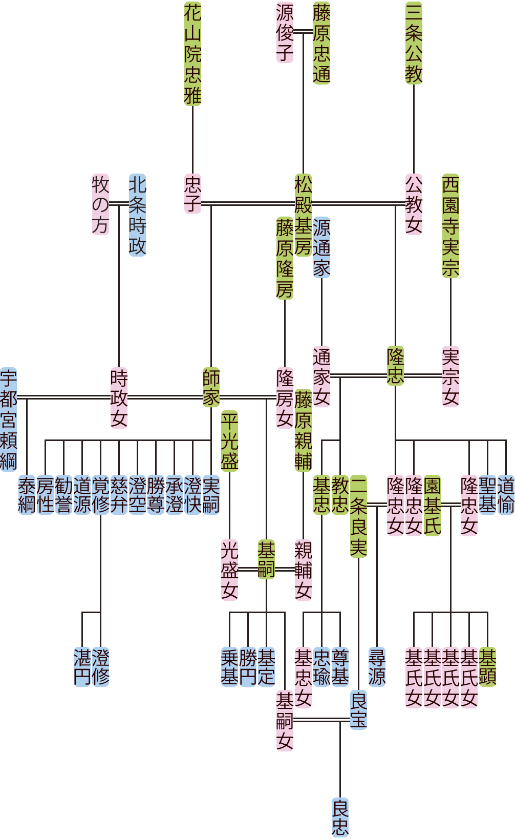 松殿隆忠・師家の系図