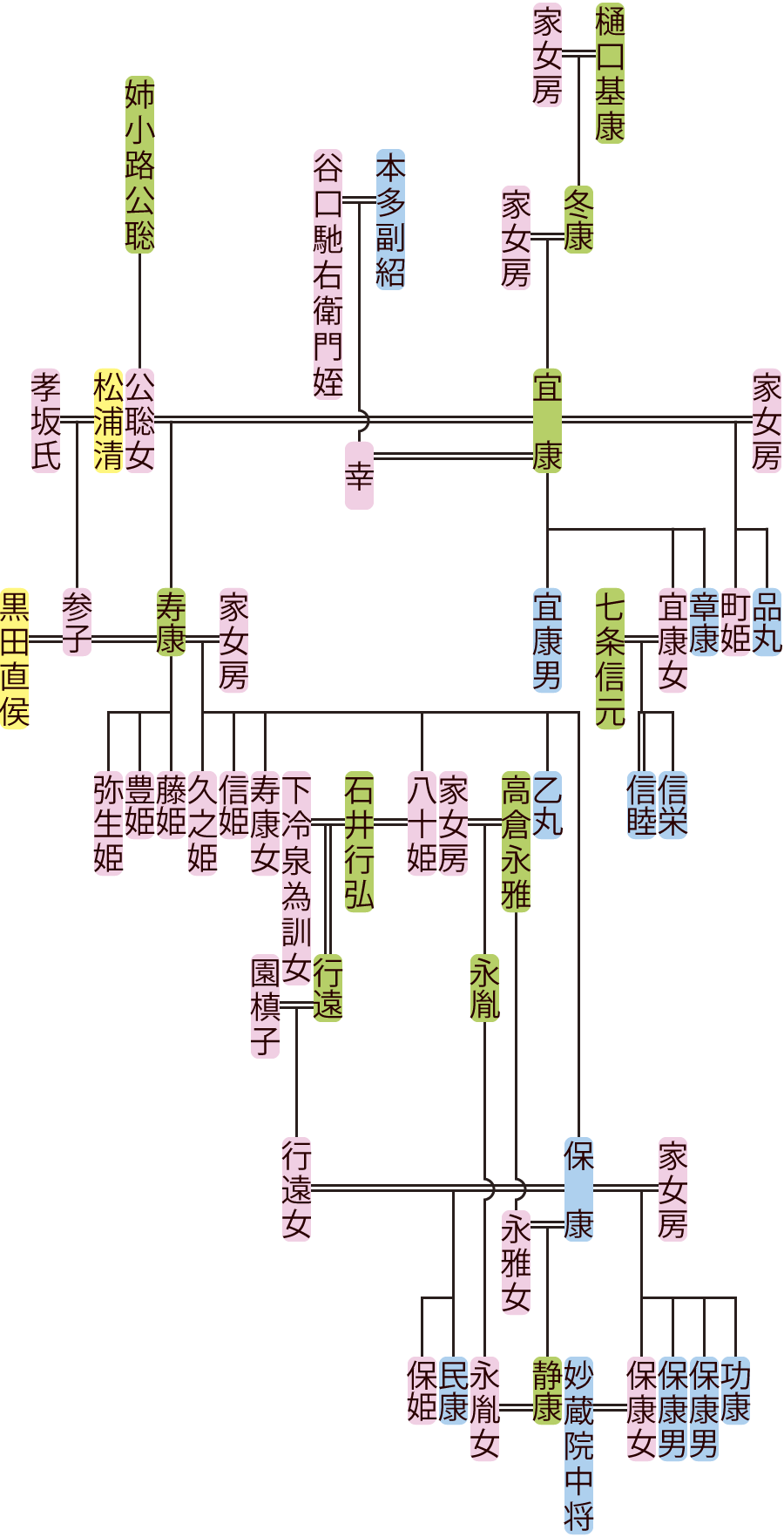 樋口宜康～静康の系図