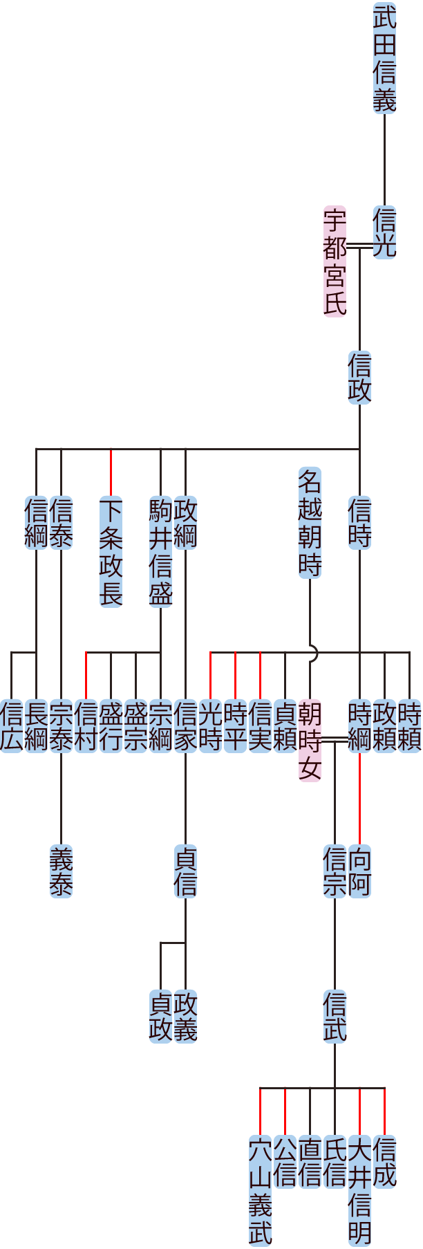 武田信政～信宗の系図
