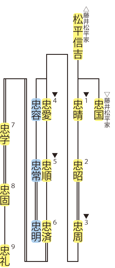 藤井松平家・忠晴流の略系図