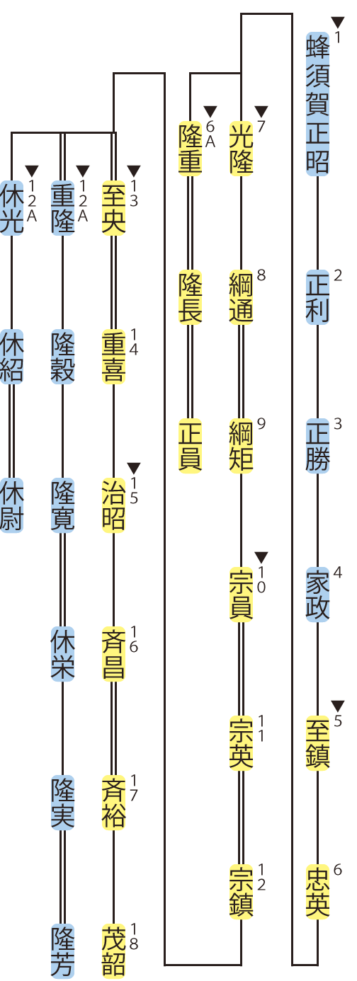 蜂須賀氏の略系図